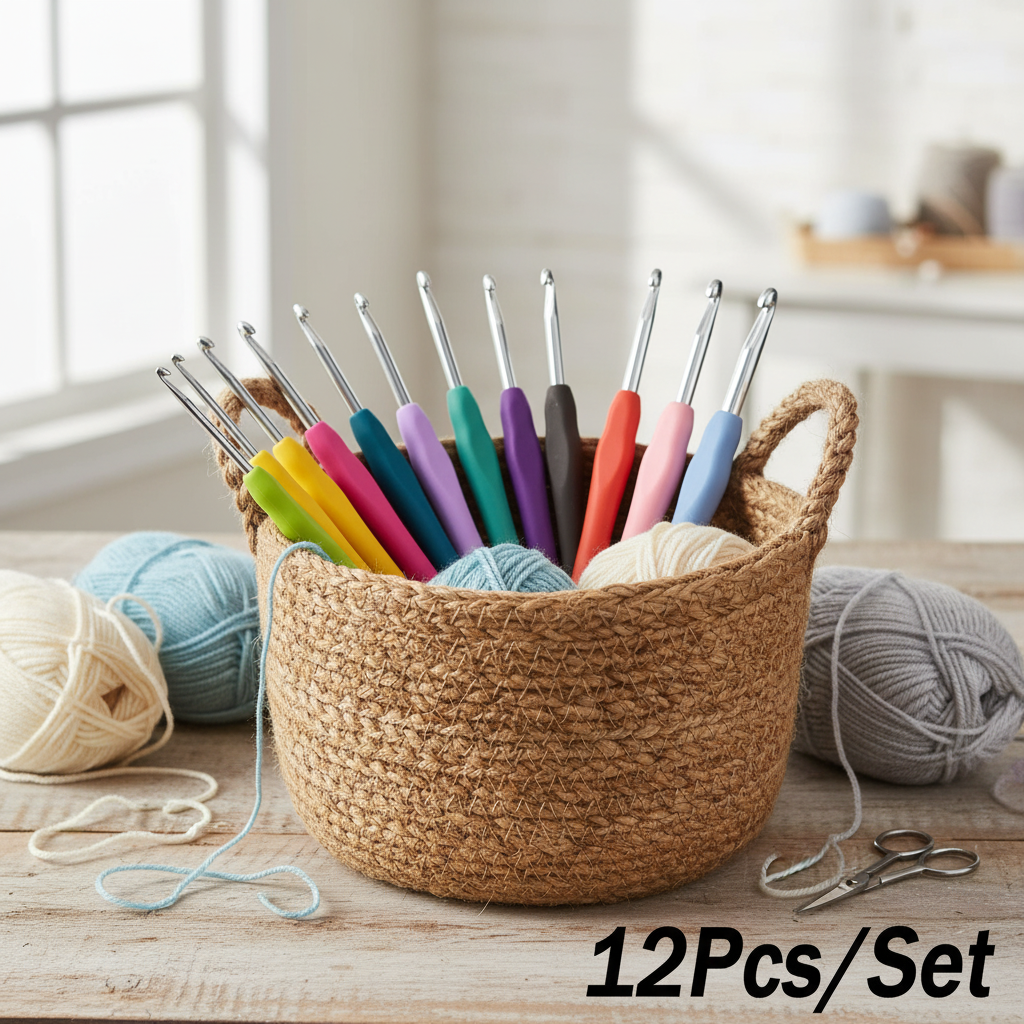 12-Piece Ergonomic Crochet Hook Set
